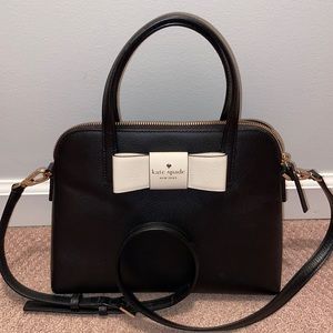 Black Kate spade purse with white bow